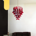 Vintage Red Murano Glass Petals Chandelier