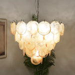 Elegant Gold Murano Iridescent Disc Chandelier
