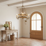 Vintage Voyager Chandelier – Industrial Brass Pendant Light for Modern Interiors