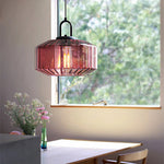 Nordic Modern Vintage Striped Glass Pendant Light