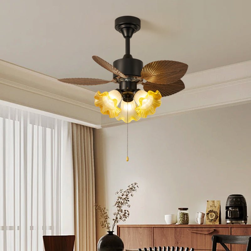 Botanical Vintage Ceiling Fan Light with Glass Shades