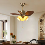 Botanical Vintage Ceiling Fan Light with Glass Shades