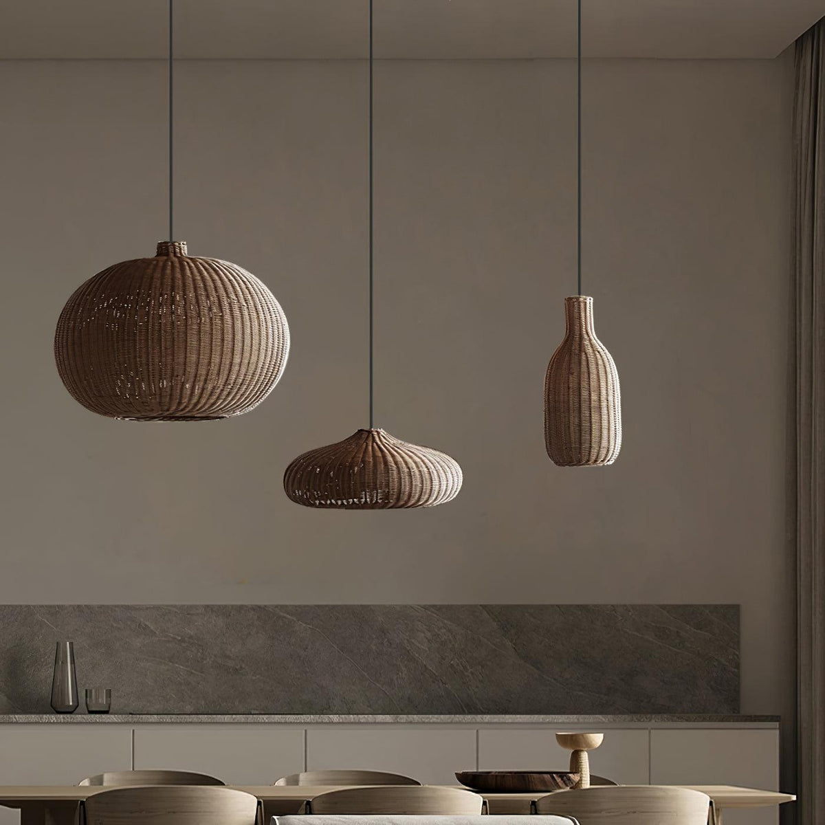 Vintage Rattan Pendant Lamp