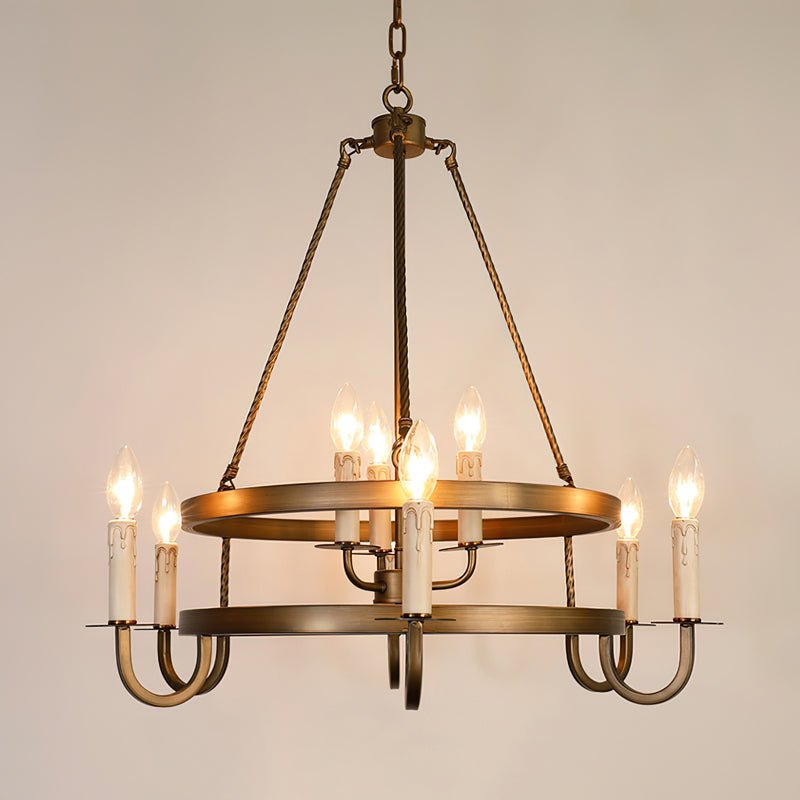 Vintage Voyager Chandelier – Industrial Brass Pendant Light for Modern Interiors