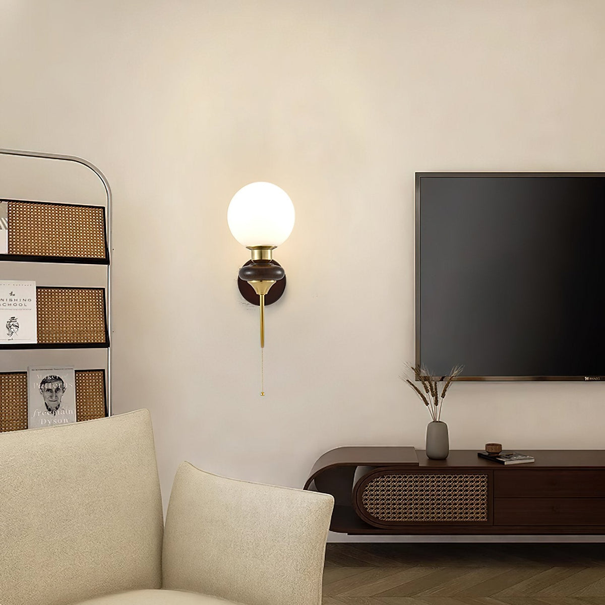 Vintage Walnut Wall Light