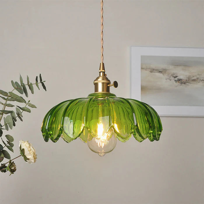 Chic Glass Flower Pendant Lamp