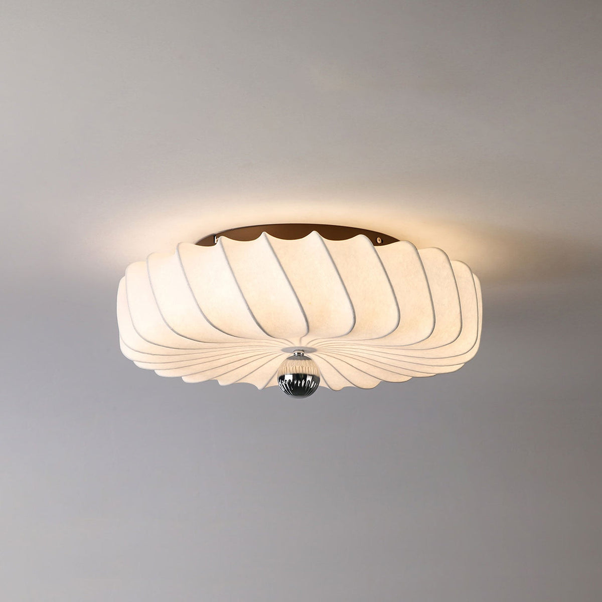 Virelle Spiral Ceiling Light in Bronze and Silk