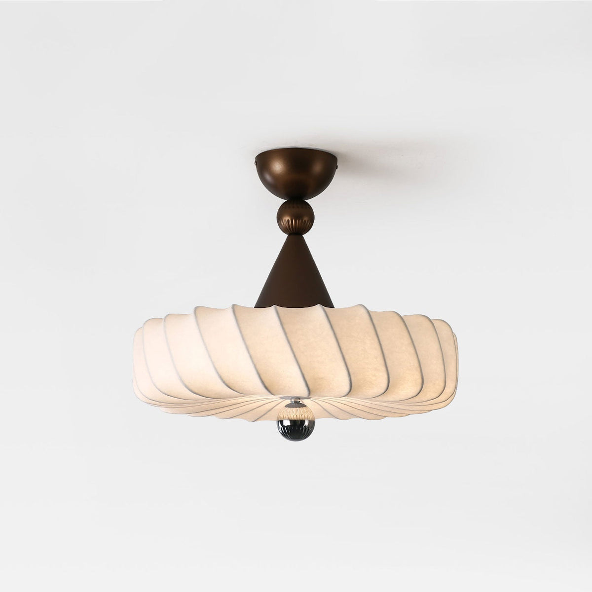 Virelle Spiral Ceiling Light in Bronze and Silk