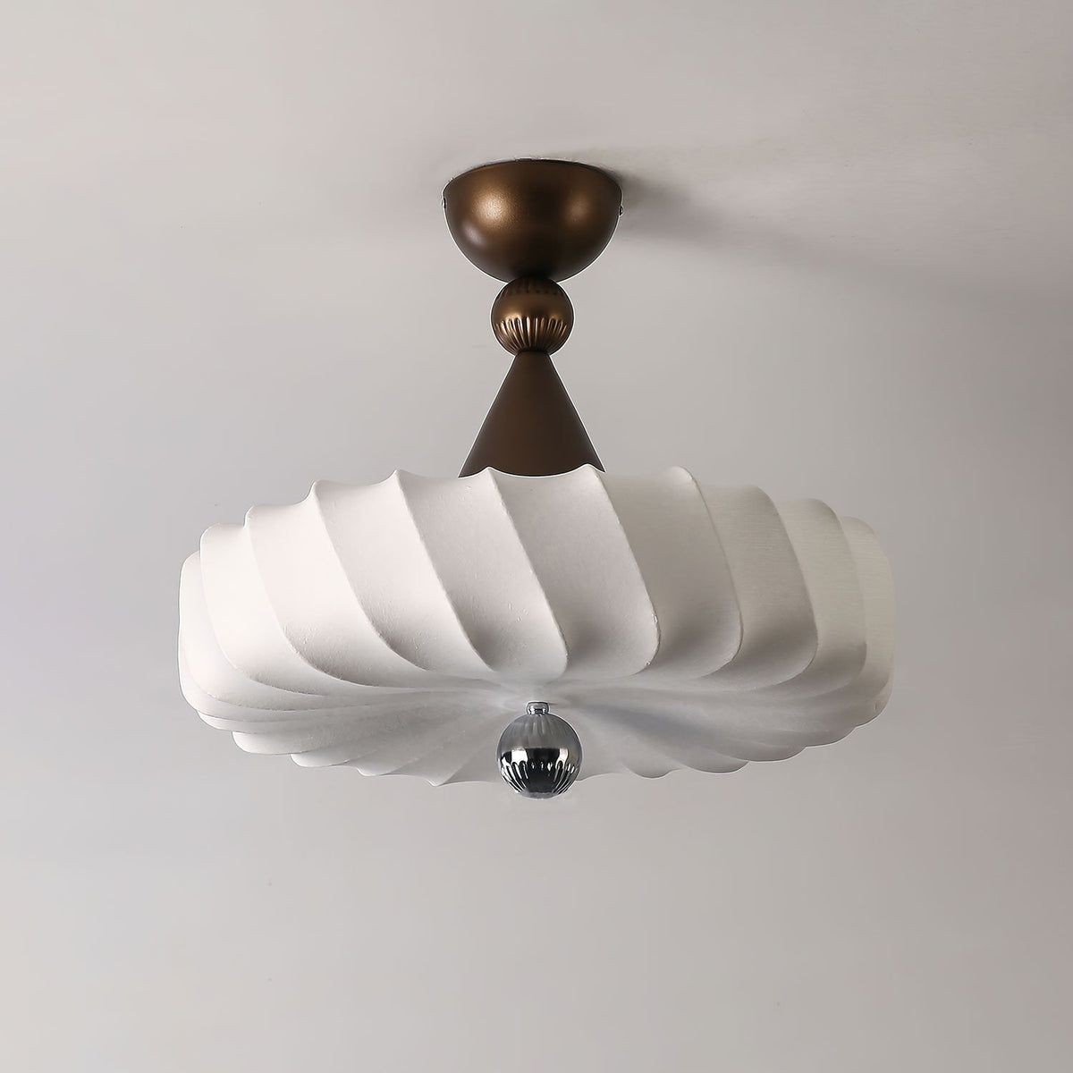 Virelle Spiral Ceiling Light in Bronze and Silk