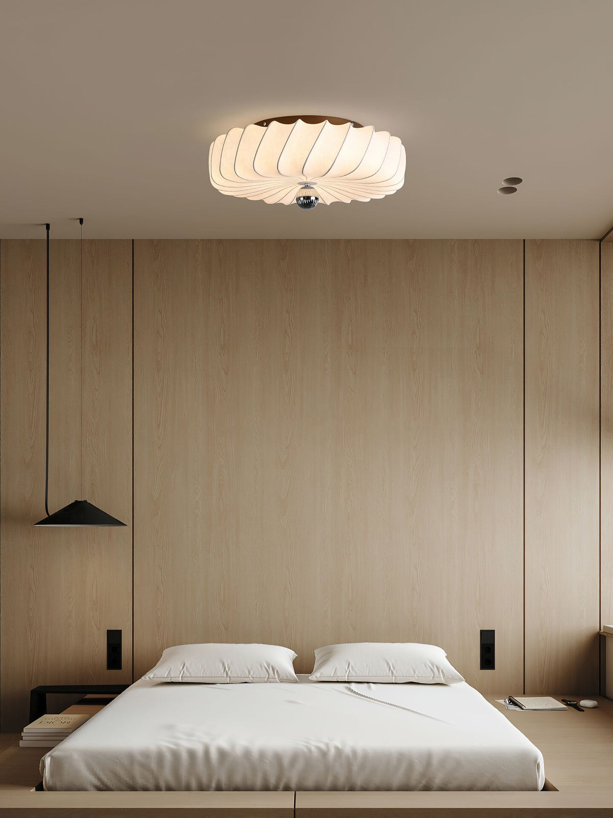 Virelle Spiral Ceiling Light in Bronze and Silk