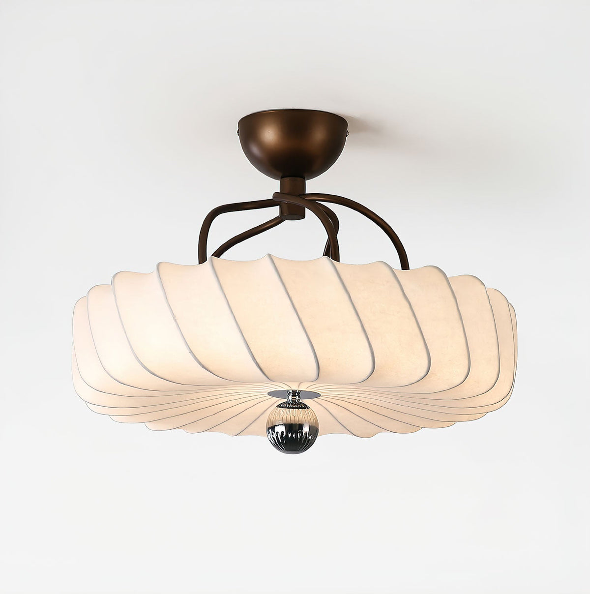 Virelle Spiral Ceiling Light in Bronze and Silk