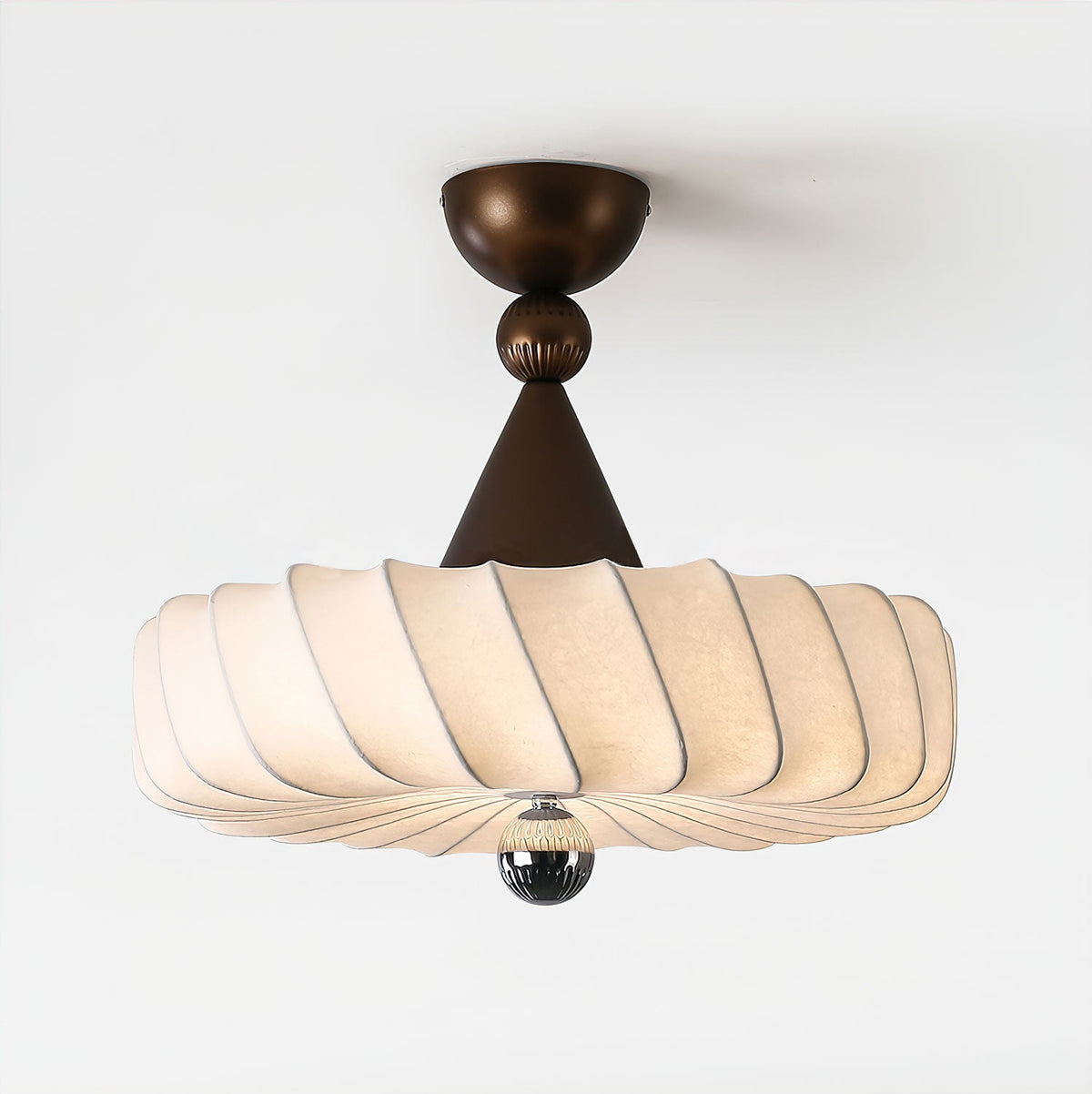 Virelle Spiral Ceiling Light in Bronze and Silk