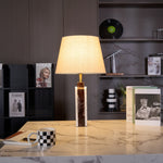 Virello Marble Table Lamp – Sculptural Modern Lighting with Brass Accents