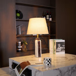 Virello Marble Table Lamp – Sculptural Modern Lighting with Brass Accents
