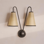 Vireo Twin Wall Light – Modern Brass & Fabric Sconce for Bedroom, Living Room, Hallway