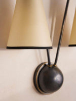 Vireo Twin Wall Light – Modern Brass & Fabric Sconce for Bedroom, Living Room, Hallway