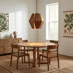 Virex Wood Pendant Light – Faceted Walnut Geometric Lantern