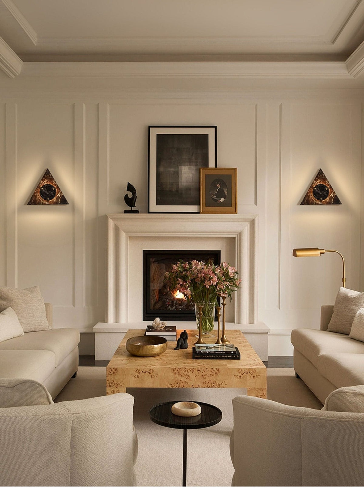 Virida Sculptural Marble Wall Sconce with Integrated LED
