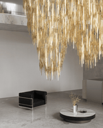 Vitara Glass Drop Chandelier — Amber Gothic LED Pendant