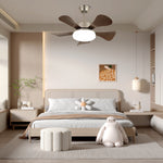 Vivian Ceiling Fan Light with LED Illumination and Walnut Wood Blades