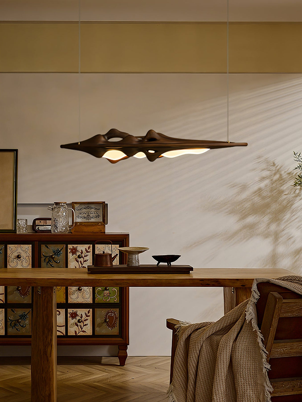 Volar Drift Modern Wood LED Pendant Light for Dining Room and Kitchen Island