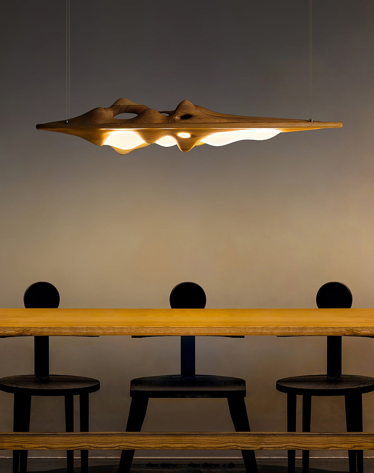 Volar Drift Modern Wood LED Pendant Light for Dining Room and Kitchen Island