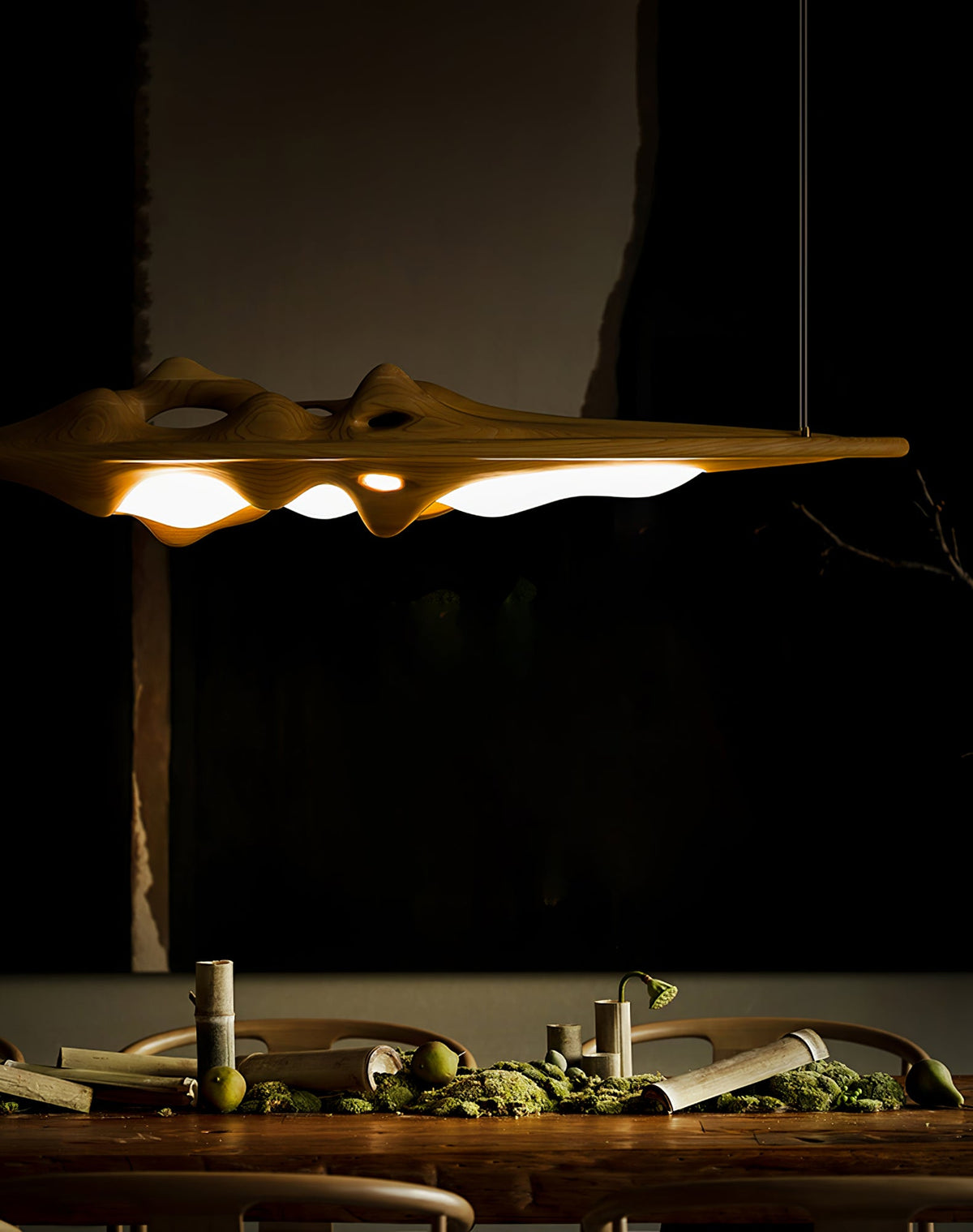 Volar Drift Modern Wood LED Pendant Light for Dining Room and Kitchen Island