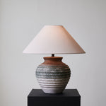 Volca Gradient Ceramic Table Lamp with Linen Shade