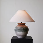 Volca Gradient Ceramic Table Lamp with Linen Shade