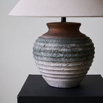 Volca Gradient Ceramic Table Lamp with Linen Shade