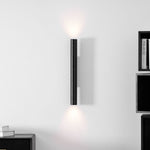 Volcanic Noir Wall Sconce – Black Travertine & Walnut Up-Down Light