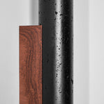 Volcanic Noir Wall Sconce – Black Travertine & Walnut Up-Down Light