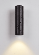 Volcanic Noir Wall Sconce – Black Travertine & Walnut Up-Down Light