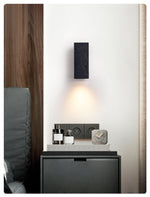 Volkris Black Travertine Wall Sconce — Modern Stone Architectural Lighting