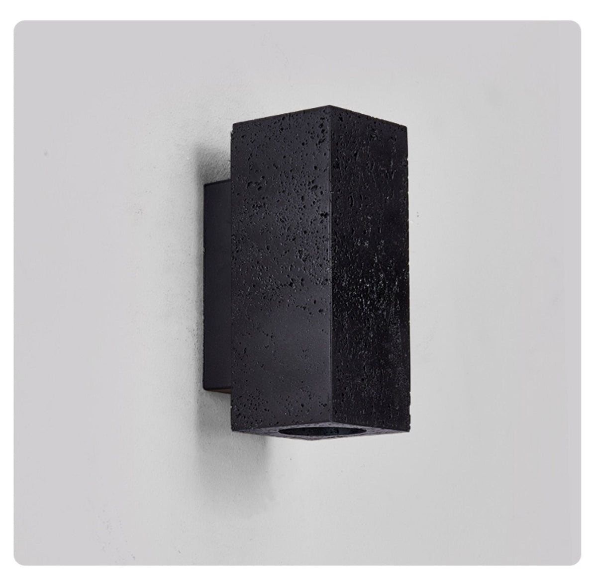 Volkris Black Travertine Wall Sconce — Modern Stone Architectural Lighting