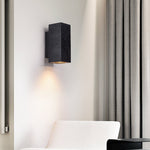 Volkris Black Travertine Wall Sconce — Modern Stone Architectural Lighting