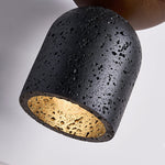 Volterra Echo Pendant Light in Black Travertine and Walnut