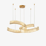 Vortex Crystal Chandelier in Gold Finish for Modern Interiors
