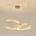 Vortex Crystal Chandelier in Gold Finish for Modern Interiors
