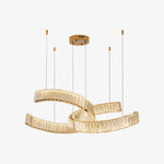 Vortex Crystal Chandelier in Gold Finish for Modern Interiors