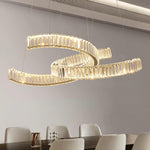 Vortex Crystal Chandelier in Gold Finish for Modern Interiors