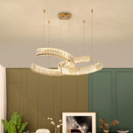 Vortex Crystal Chandelier in Gold Finish for Modern Interiors