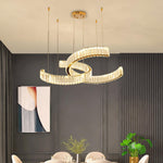 Vortex Crystal Chandelier in Gold Finish for Modern Interiors