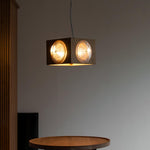 Vintage Camera Pendant Light in Cherry Wood with Glass Lens