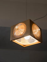 Vintage Camera Pendant Light in Cherry Wood with Glass Lens
