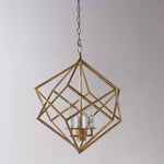 Voss Brass Geometric Pendant Light – Modern Cube Chandelier