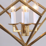Voss Brass Geometric Pendant Light – Modern Cube Chandelier