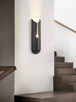 Vulca Split Stone Wall Sconce in Black Travertine