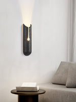 Vulca Split Stone Wall Sconce in Black Travertine