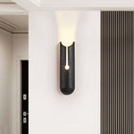 Vulca Split Stone Wall Sconce in Black Travertine